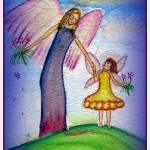 Angel and Girl on Hill   by Jo Beth Young