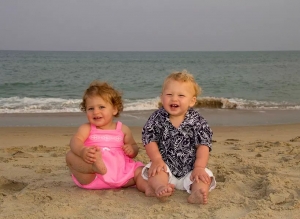 DeAnna Scott and twins at the beach