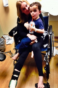 julie and kid at hospital