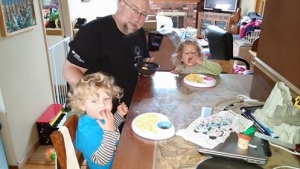 DeAnna's family at breakfast