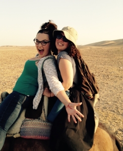 Sara and Ocean on a camel